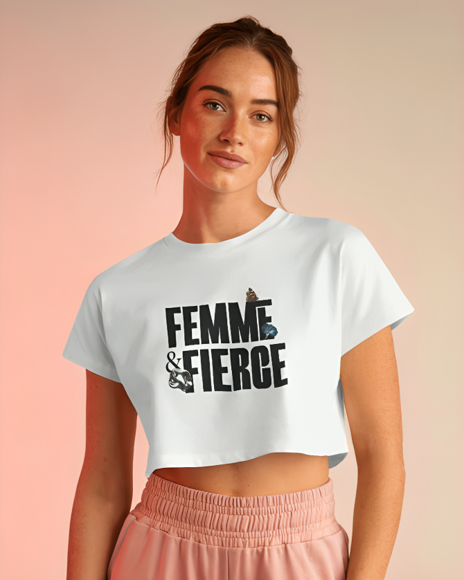 Femme & Fierce - Women Crop Top - White