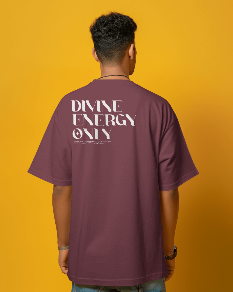 Divine Energy - Oversized Maroon T-shirt Dark Edition | Unisex