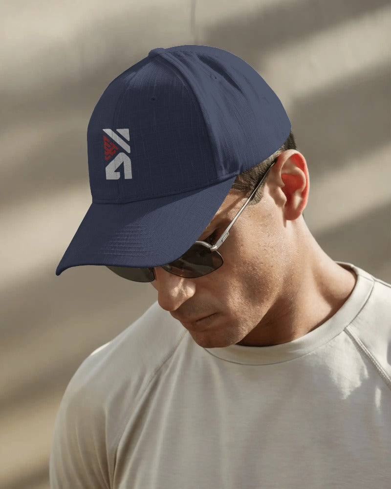 The Hustle Groove Co. Embroidery Logo Navy Blue Baseball Cap