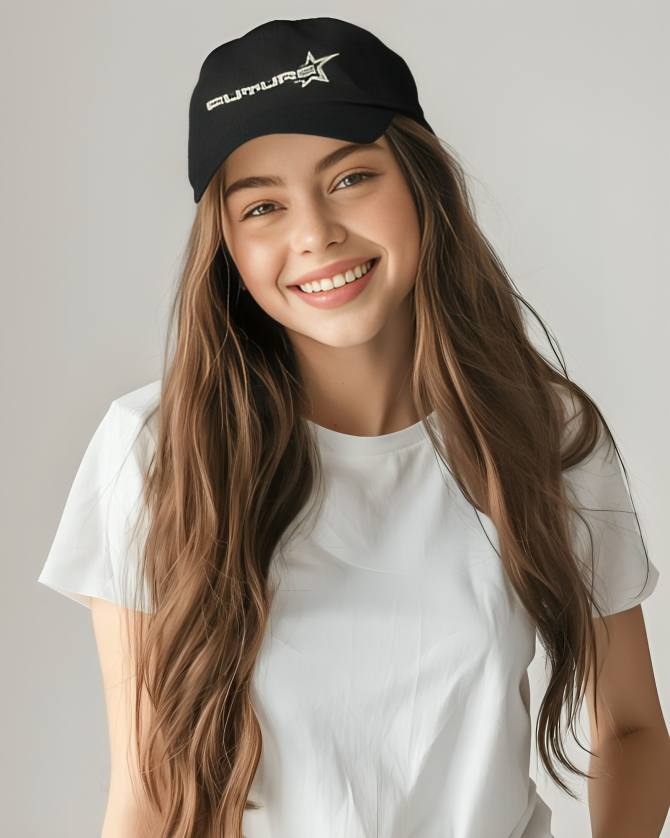 Future Star Embroidery Text - Black Baseball Cap