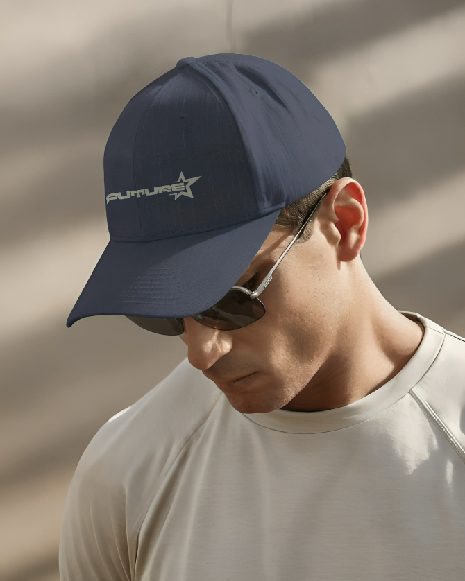 Future Star Embroidery Text - Navy Blue Baseball Cap