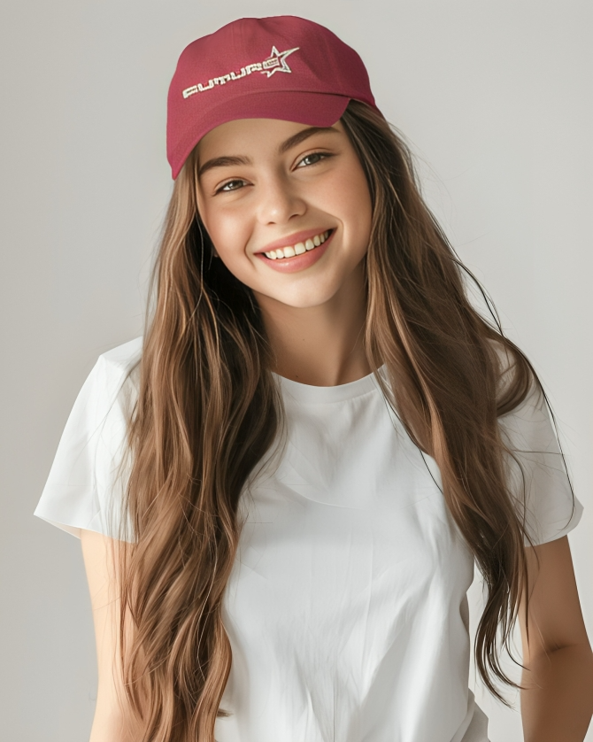 Future Star Embroidery Text - Red Baseball Cap
