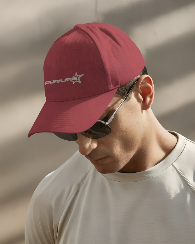 Future Star Embroidery Text - Red Baseball Cap