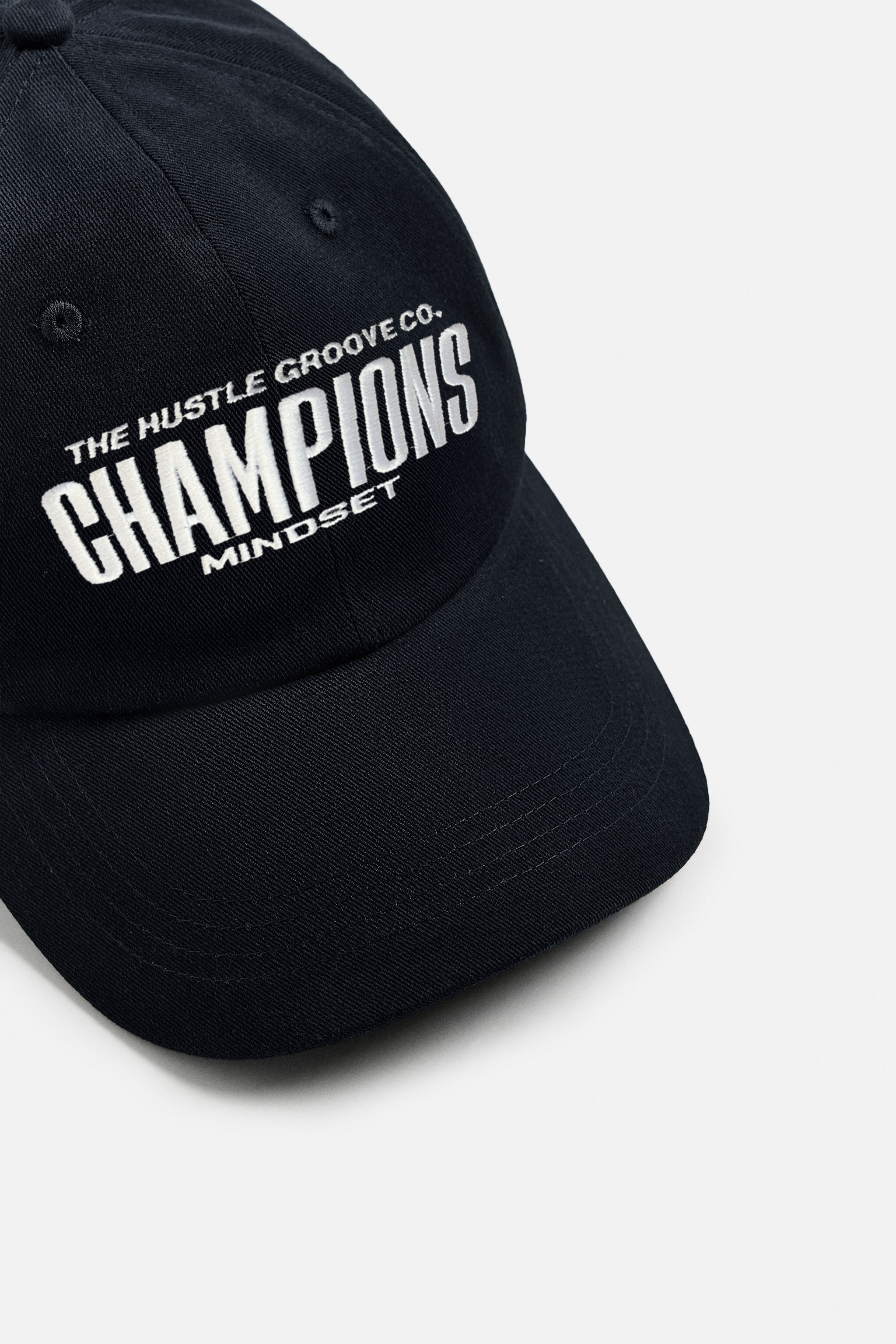 CHAMPIONS MINDSET EMBROIDERY CAP - BLACK