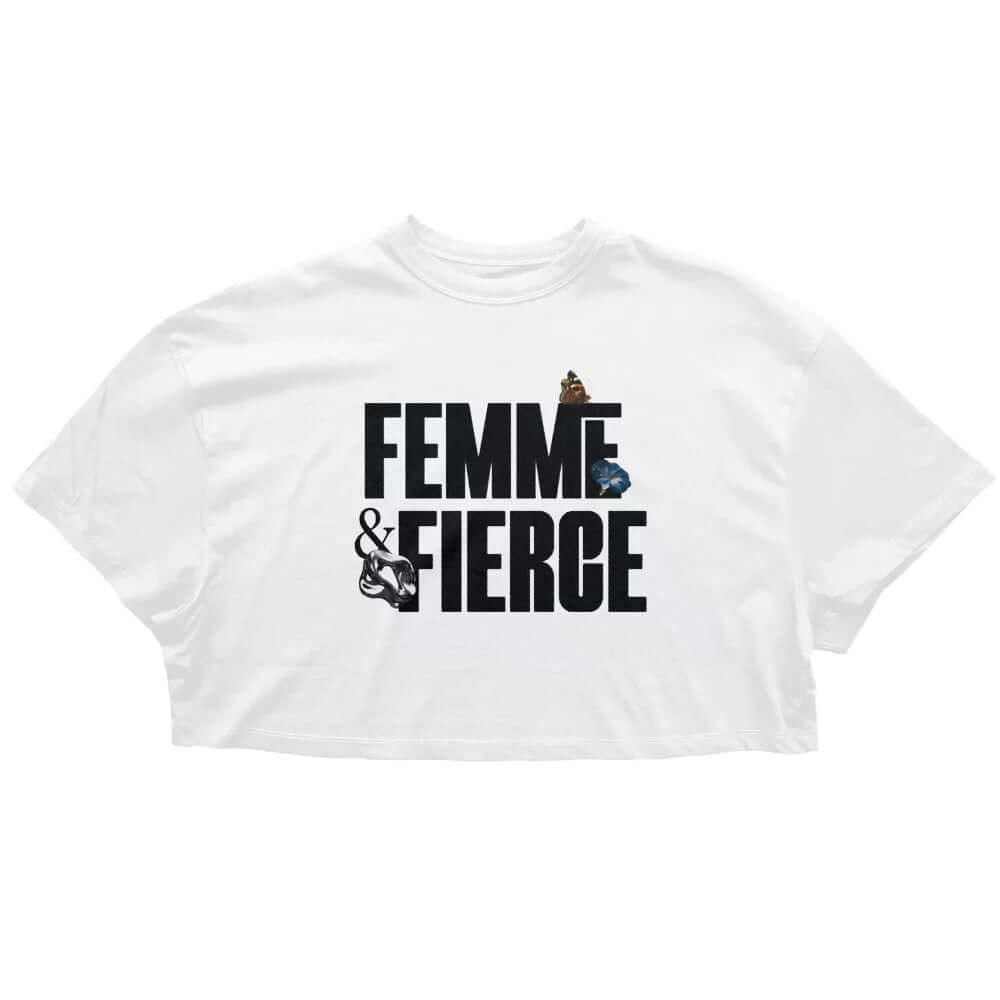 FEMME & FIERCE Women white Crop Top