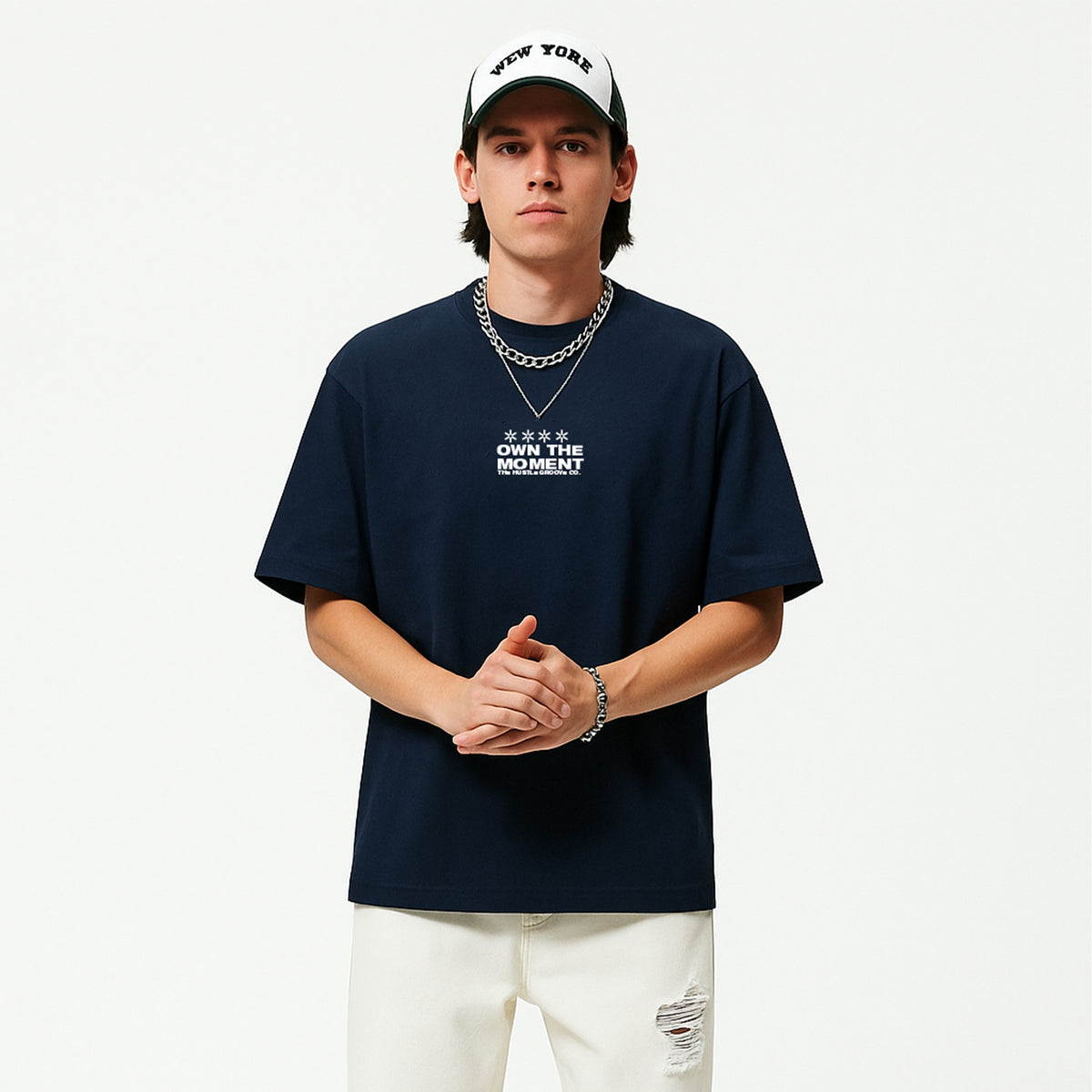 OWN THE MOMENT II OVERSIZED TSHIRT - NAVY BLUE