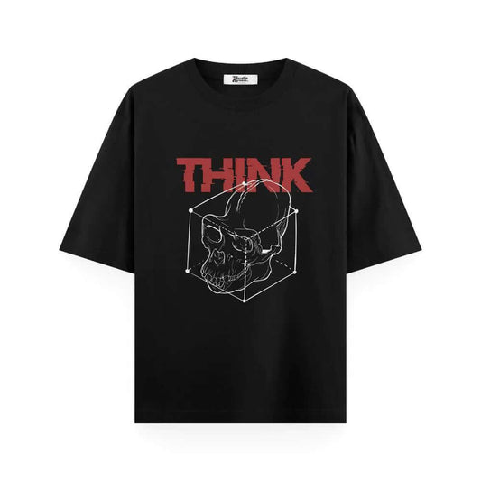   Think Outside The Box - Oversized Black T-shirt | Unisex