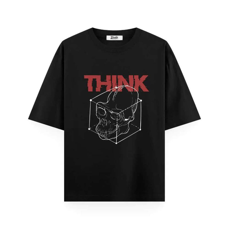 Think Outside The Box - Oversized Black T-shirt | Unisex
