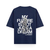 Buy UNISEX Oversized Navy Blue Back Print T-shirt