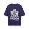 Buy UNISEX Oversized Navy Blue Back Print T-shirt