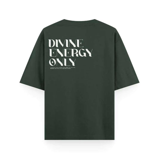   Divine Energy - Oversized Olive Green T-shirt Dark Edition | Unisex