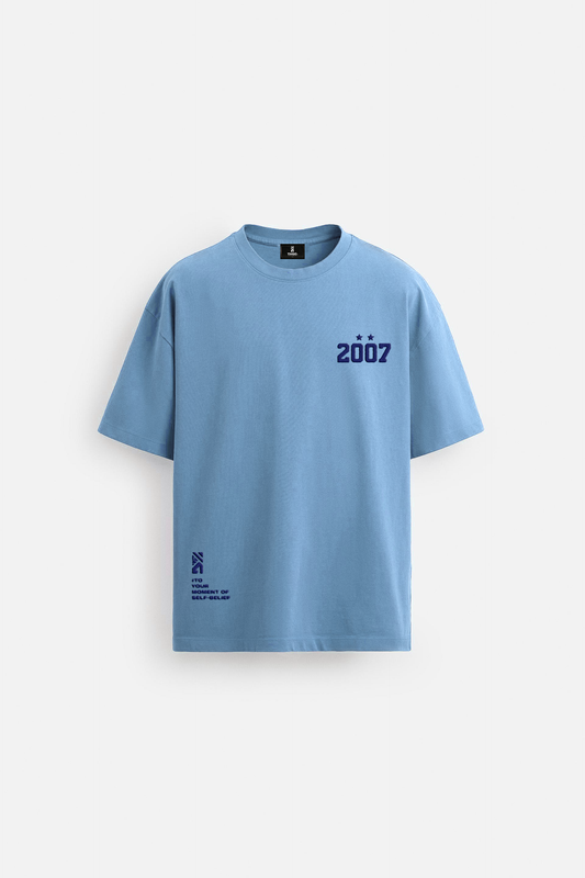   2007 INDIA WORLD CUP TSHIRT - PASTEL BLUE