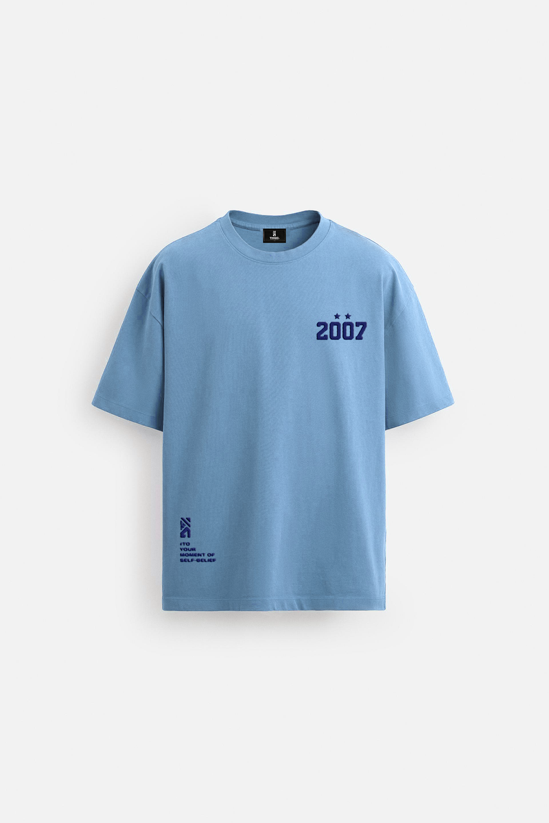 2007 INDIA WORLD CUP TSHIRT - PASTEL BLUE