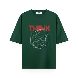 Buy UNISEX Oversized Graphic Bottle Green T-shirt