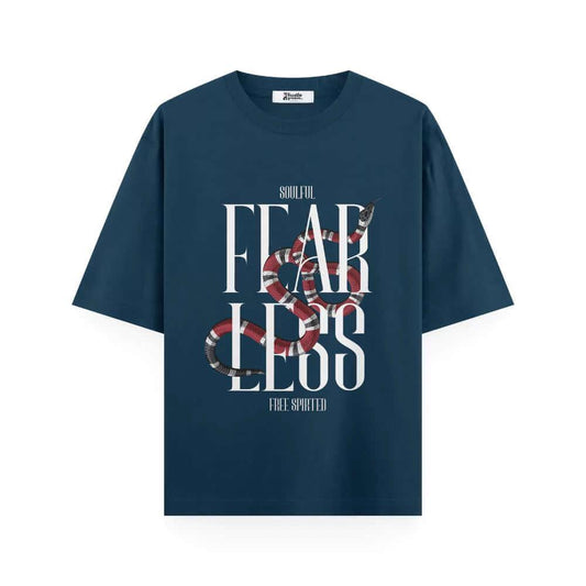   Soulful T Shirt | Fearless & Free Spirited - Unisex Oversized Petrol Blue T-shirt