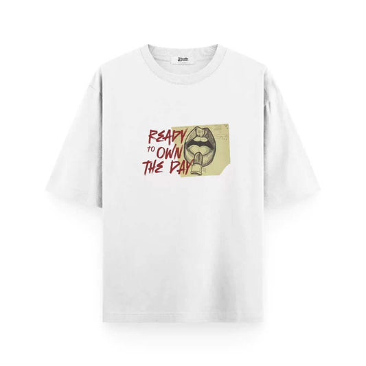   Ready to Own the Day - Oversized White Women's T-shirt