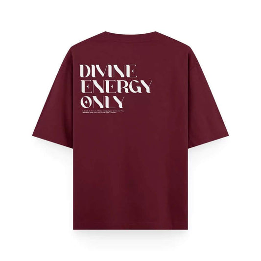   Divine Energy - Oversized Maroon T-shirt Dark Edition | Unisex