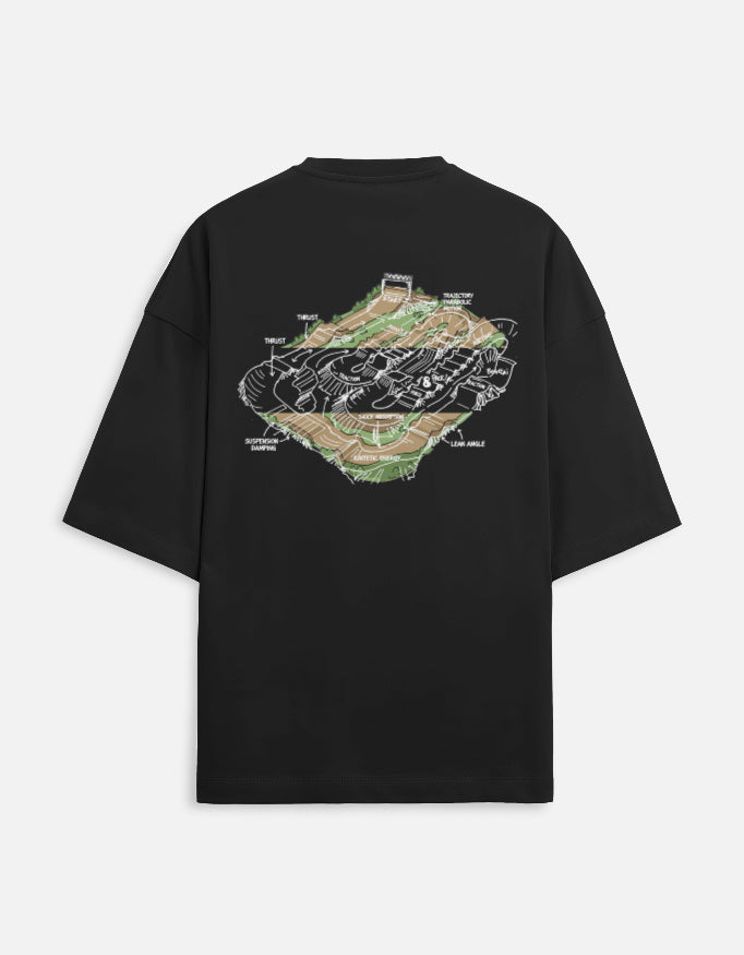 ISRL “Track Blueprint” Dark Edition Oversized Tshirt - alternate view