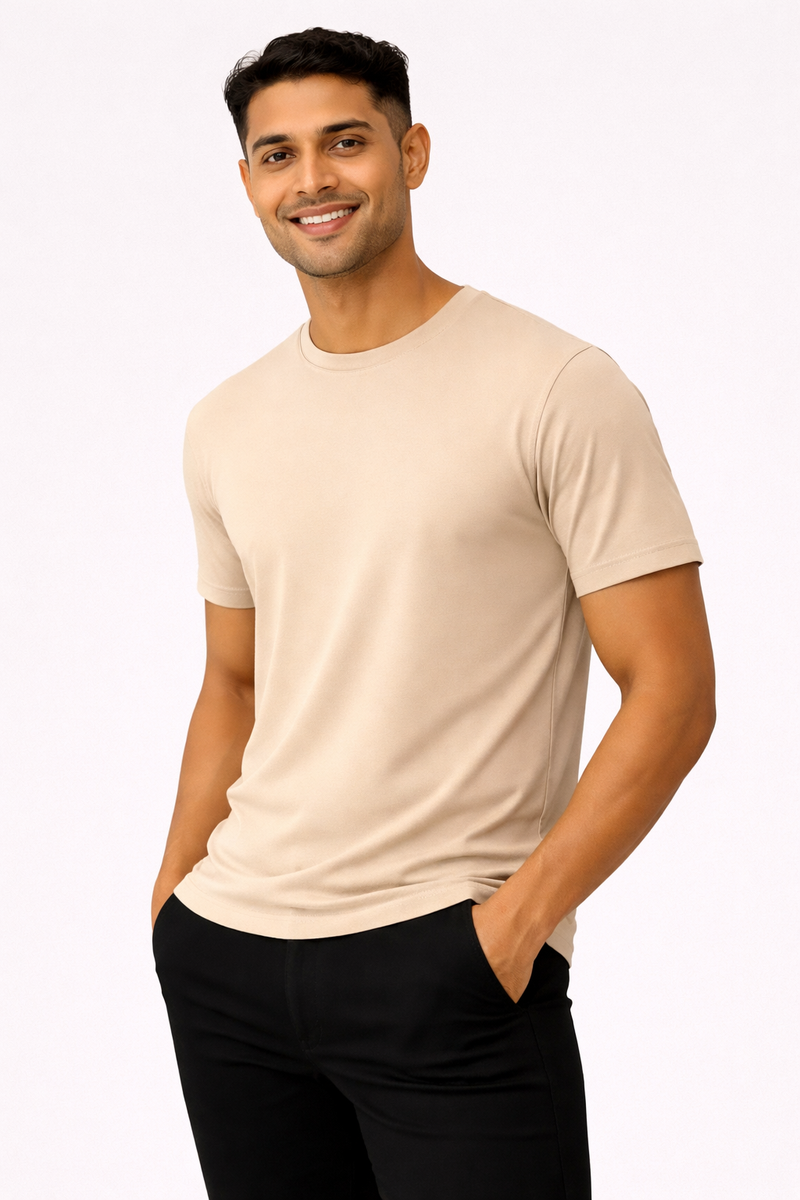 THGC Basics - Original Supima Mens Beige T-shirt
