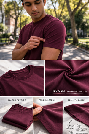 THGC Basics - Original Supima Mens Maroon T-shirt
