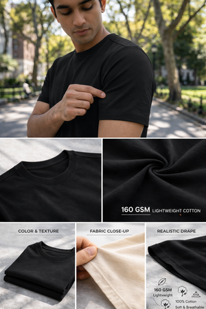 THGC Basics - Original Supima Mens Black T-shirt