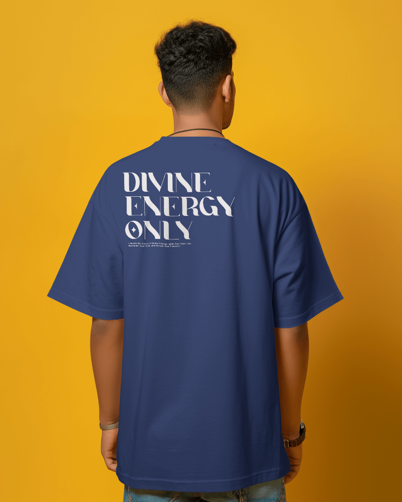 Divine Energy - Oversized Navy Blue T-shirt Dark Edition | Unisex