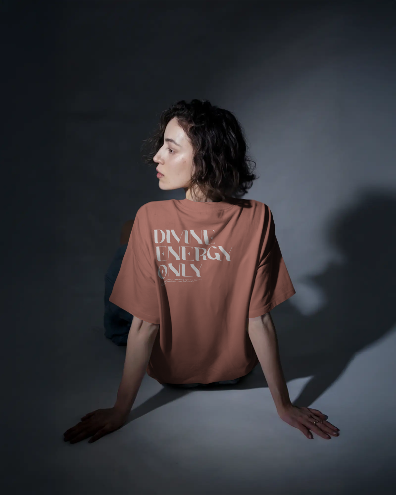 Divine Energy - Oversized Coral T-shirt Dark Edition | Unisex