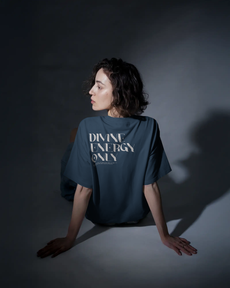 Divine Energy - Oversized Petrol Blue T-shirt Dark Edition | Unisex