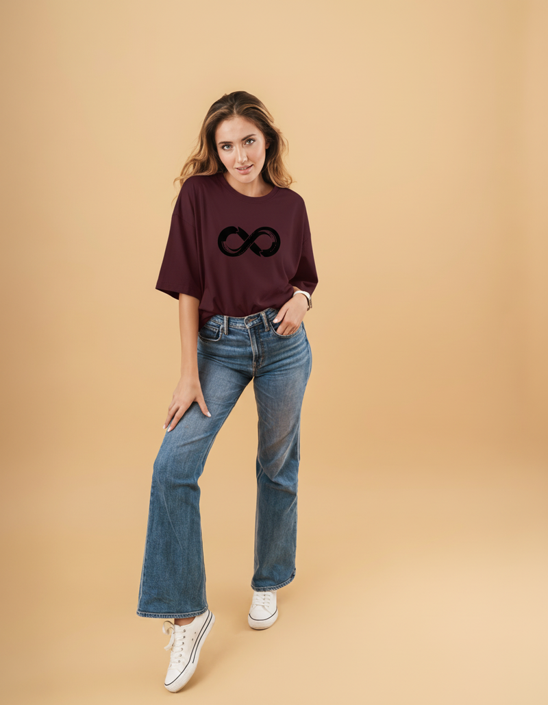 THGC Essentials Infinity Edition French Terry Oversized Womens T-Shirt