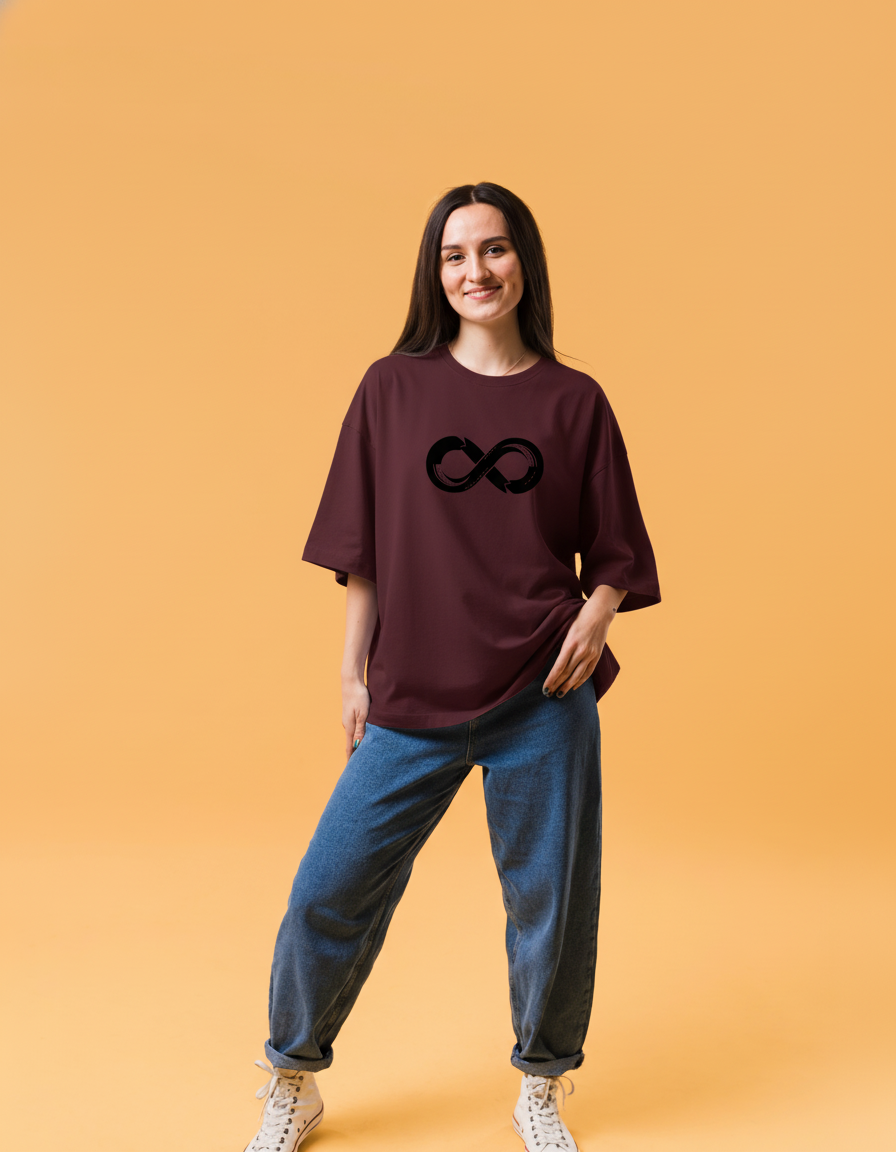 THGC Essentials Infinity Edition French Terry Oversized Womens T-Shirt