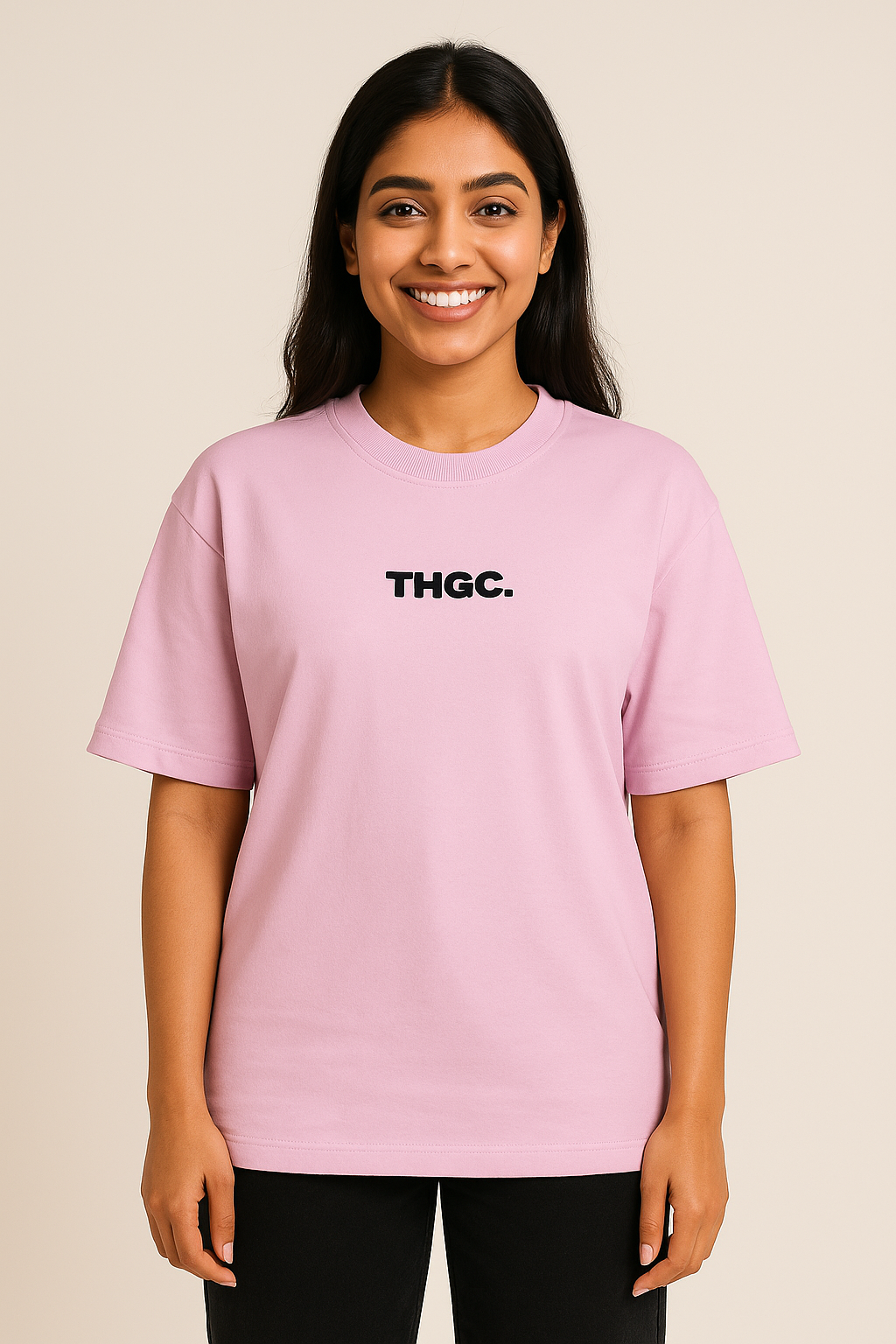 THGC Essentials Textmark Logo Oversized French Terry Womens Tshirt