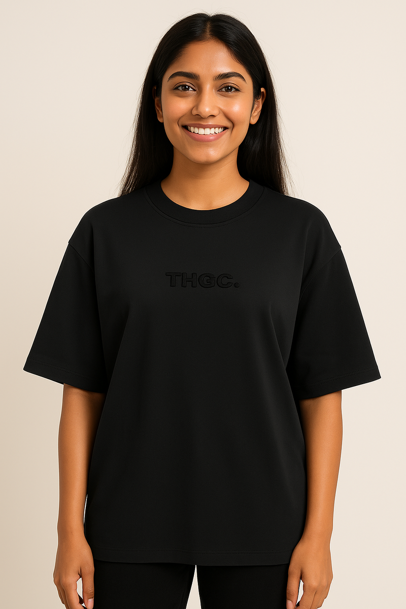 THGC Essentials Textmark Logo Oversized French Terry Womens Tshirt