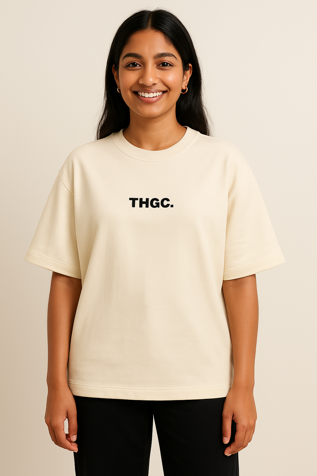 THGC Essentials Textmark Logo Oversized French Terry Womens Tshirt