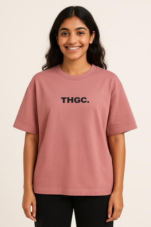 THGC Essentials Textmark Logo Oversized French Terry Womens Tshirt