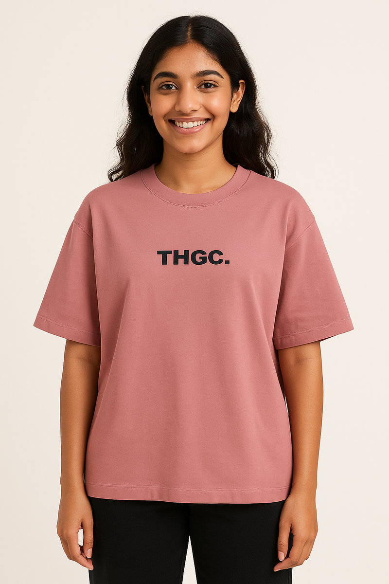 THGC Essentials Textmark Logo Oversized French Terry Womens Tshirt