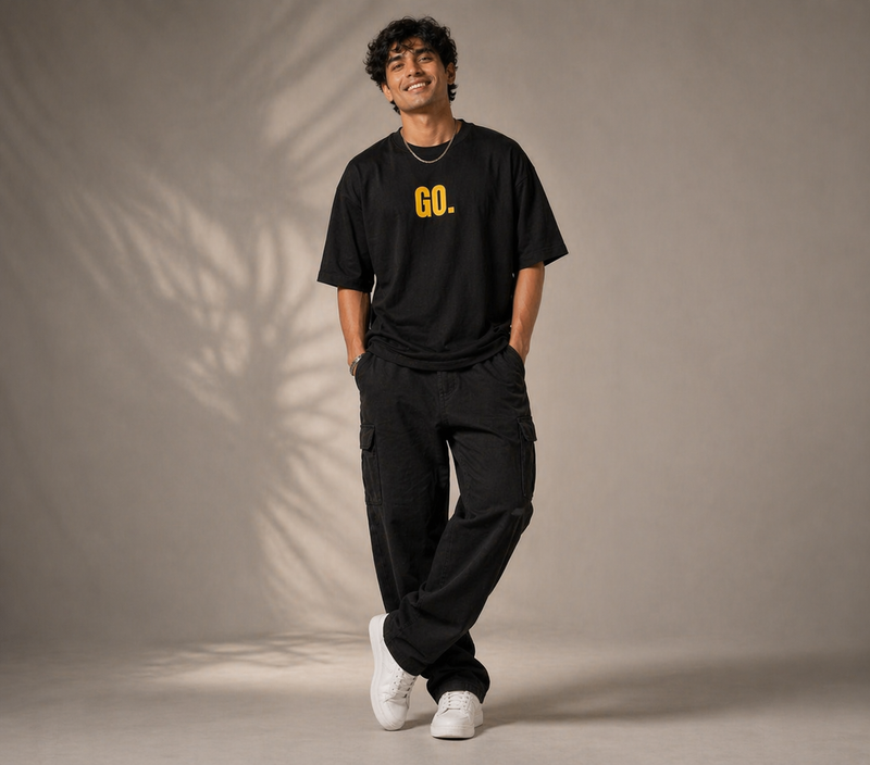GO. Oversized Black Tshirt