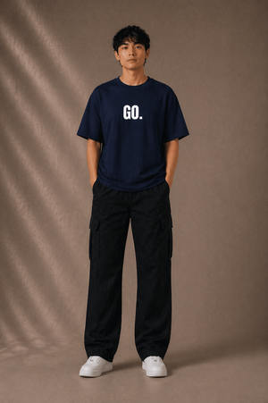 GO. Oversized Navy Blue Tshirt