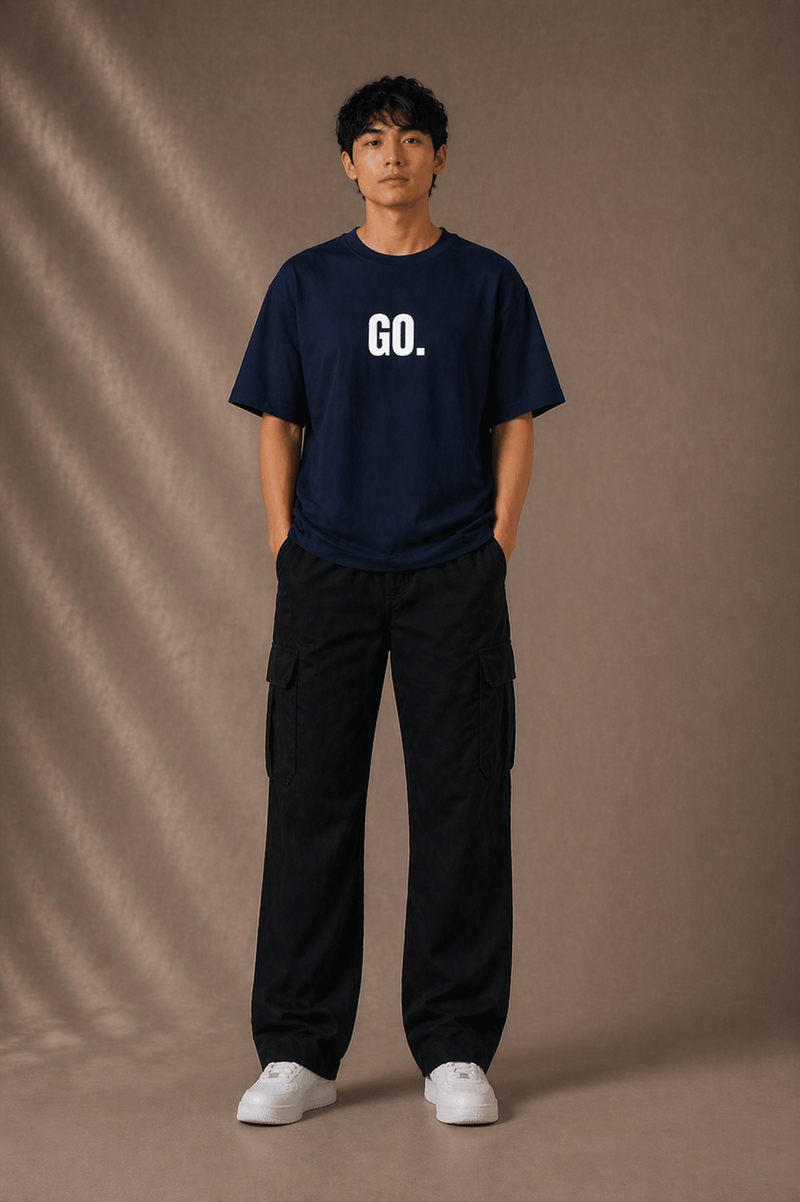 GO. Oversized Navy Blue Tshirt