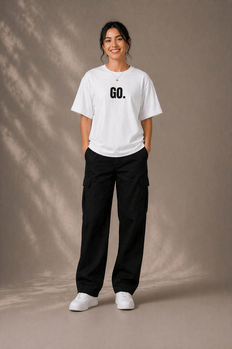 GO. Oversized White Tshirt - alternate view