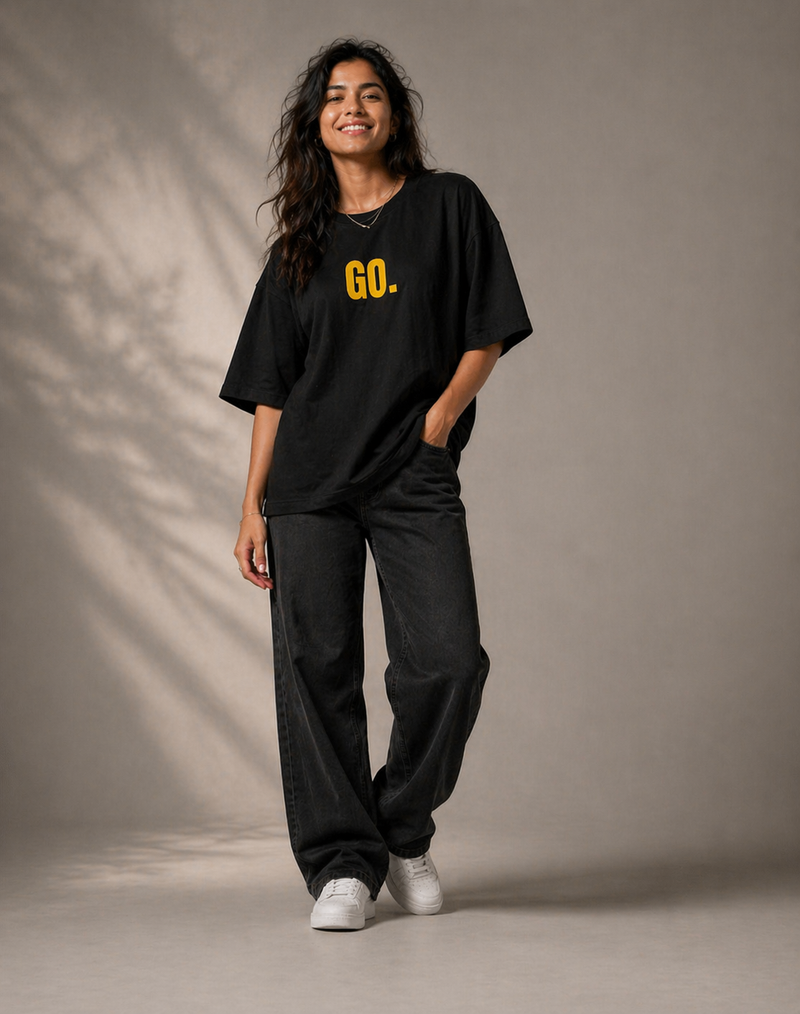 GO. Oversized Black Tshirt - alternate view