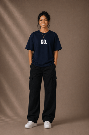 GO. Oversized Navy Blue Tshirt