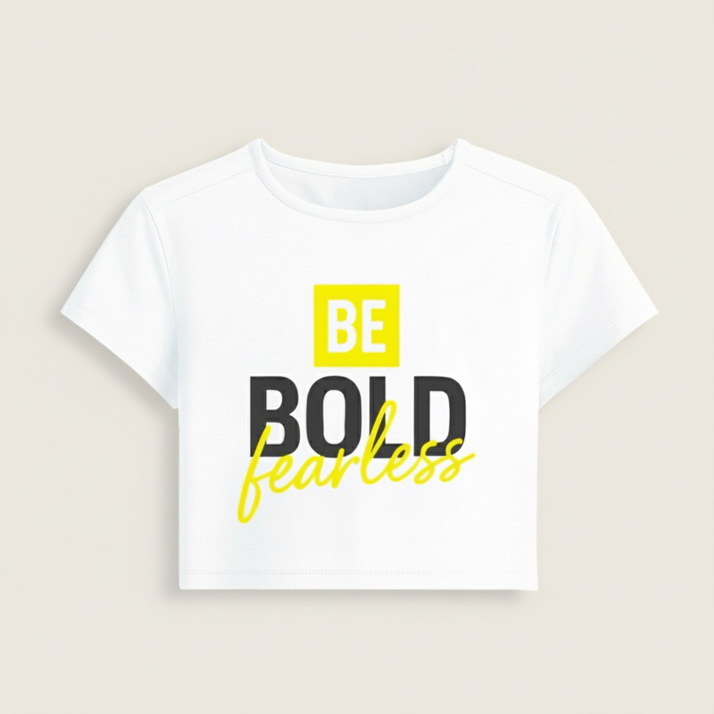 THGC Basics - Be Bold Fearless Crop Tee - alternate view