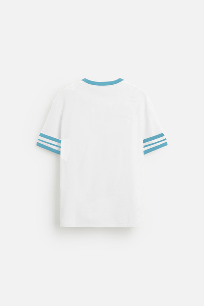 INDIA CONTRAST RIB OVERSIZED TSHIRT - WHITE