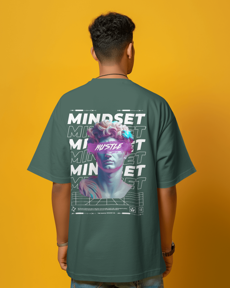 Hustle Mindset - Oversized Bottle Green T-shirt | Unisex - alternate view