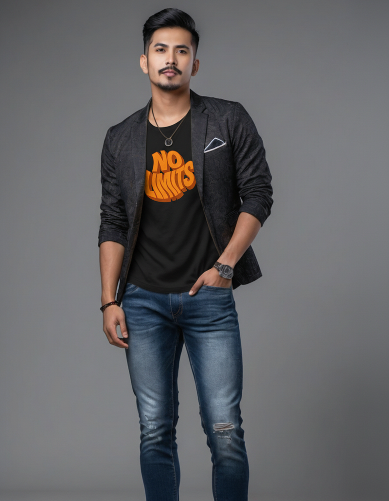 THGC Basics No Limits Dark Edition Crew Neck Mens Tshirt