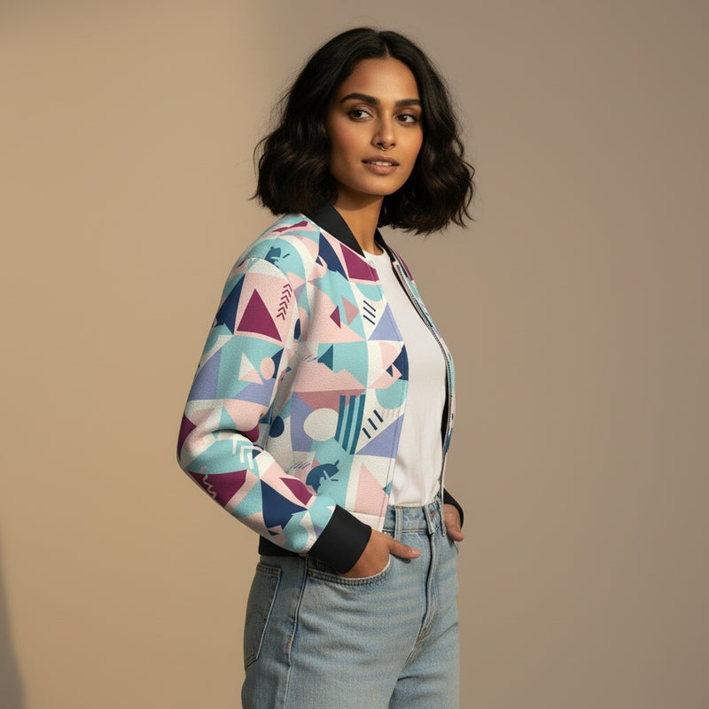 THGC Fortress – Pastel GeoMatrix AOP Bomber Jacket