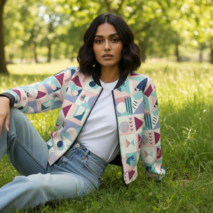 THGC Fortress – Pastel GeoMatrix AOP Bomber Jacket