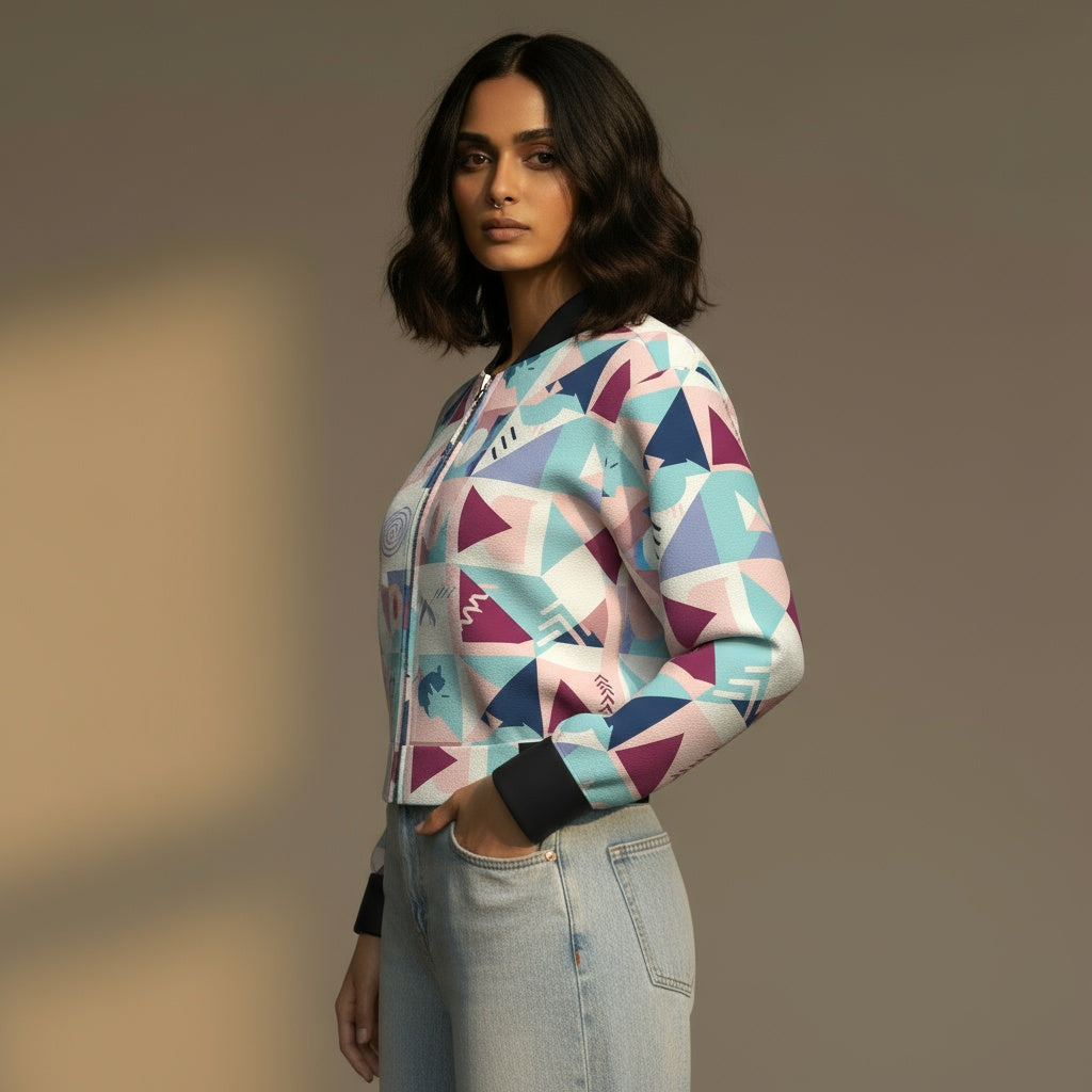 THGC Fortress – Pastel GeoMatrix AOP Bomber Jacket