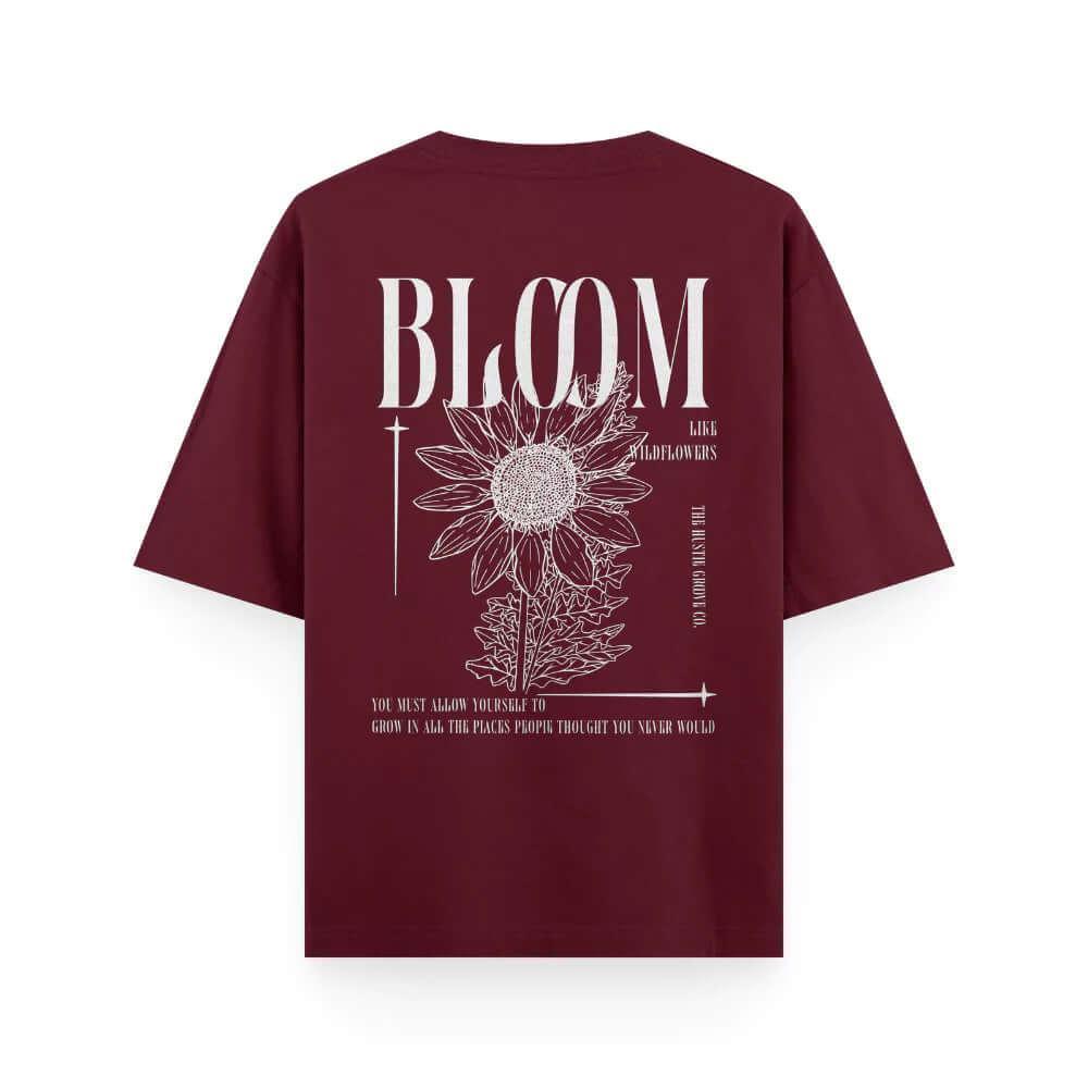 Buy UNISEX Oversized Maroon Back Print T-shirt