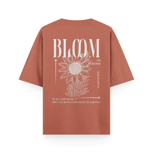   Bloom - Oversized Coral Back Print T-shirt | Unisex